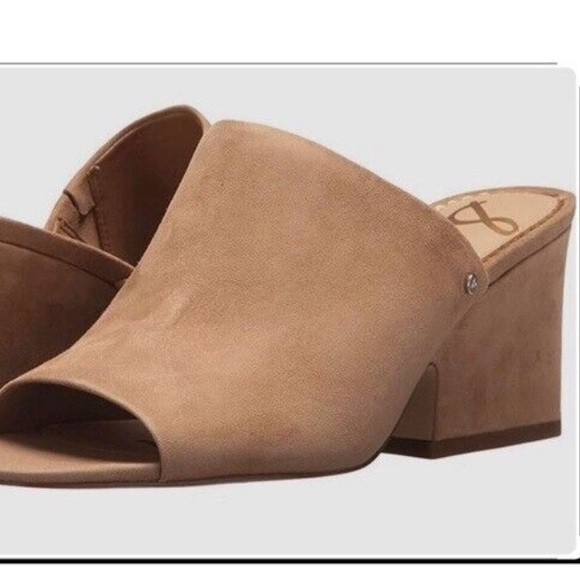 Sam Edelman Tan Mules with Chunky Heel - Picture 2 of 6
